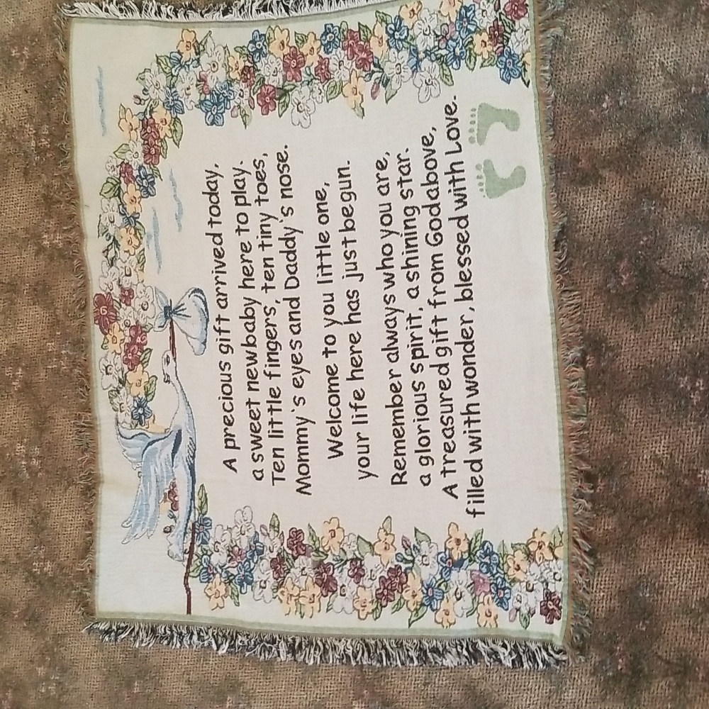 Baby tapestry blanket 35 inches x45 inches